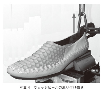 写真4 ウェッジヒールの取り付け強さ